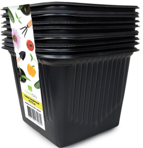 Горшок  0.52л 9*9*9.5см квадр. черный (1уп-10шт) купить