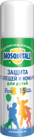 Аэрозоль  MOSQUITALL Н3  " Защита для детей " от клещей/150см3 купить